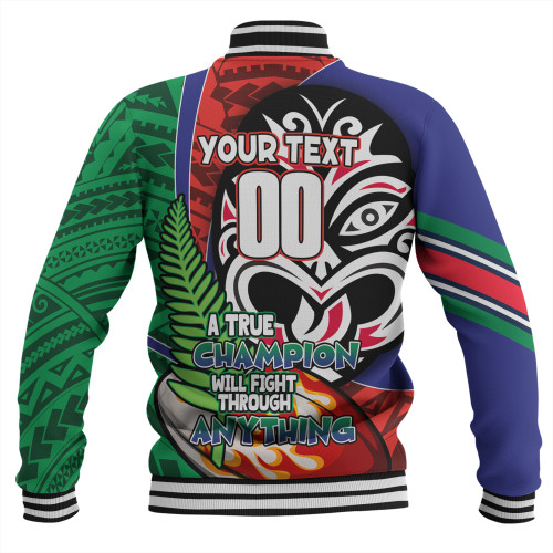 New Zealand Warriors Grand Final Baseball Jacket - A True Champion Will Fight Through Anything With Polynesian Patterns New Zealand Warriors Grand Final Baseball Jacket - A True Champion Will Fight Through Anything With Polynesian Patterns