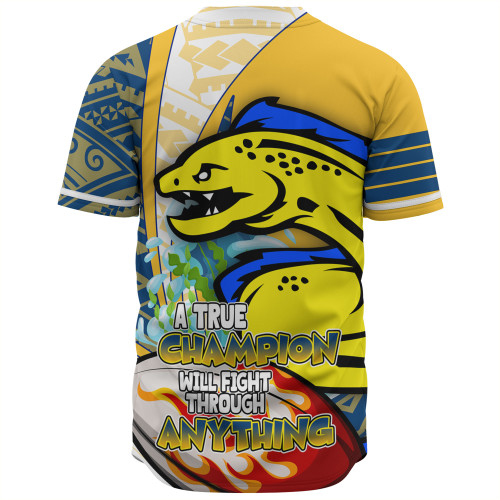 Parramatta Eels Grand Final Baseball Shirt - A True Champion Will Fight Through Anything With Polynesian Patterns Parramatta Eels Grand Final Baseball Shirt - A True Champion Will Fight Through Anything With Polynesian Patterns