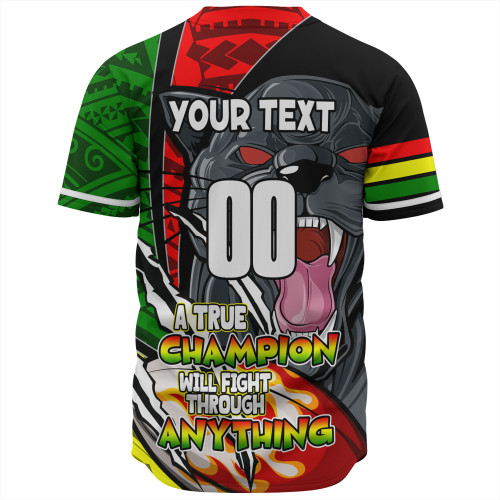 Penrith Panthers Grand Final Baseball Shirt - A True Champion Will Fight Through Anything With Polynesian Patterns Penrith Panthers Grand Final Baseball Shirt - A True Champion Will Fight Through Anything With Polynesian Patterns