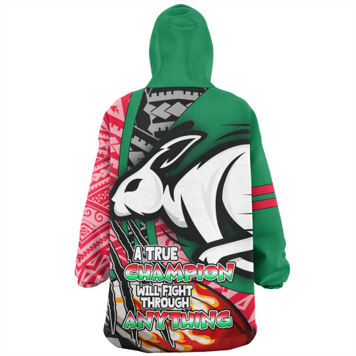 South Sydney Rabbitohs Grand Final Snug Hoodie - A True Champion Will Fight Through Anything With Polynesian Patterns South Sydney Rabbitohs Grand Final Snug Hoodie - A True Champion Will Fight Through Anything With Polynesian Patterns