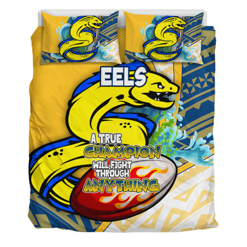 Parramatta Eels Bedding Set - A True Champion Will Fight Through Anything With Polynesian Patterns Parramatta Eels Bedding Set - A True Champion Will Fight Through Anything With Polynesian Patterns