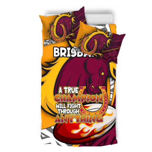 Brisbane Broncos Bedding Set - A True Champion Will Fight Through Anything With Polynesian Patterns Brisbane Broncos Bedding Set - A True Champion Will Fight Through Anything With Polynesian Patterns