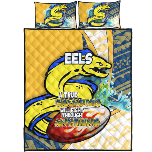 Parramatta Eels Quilt Bed Set - A True Champion Will Fight Through Anything With Polynesian Patterns Parramatta Eels Quilt Bed Set - A True Champion Will Fight Through Anything With Polynesian Patterns