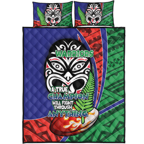 New Zealand Warriors Quilt Bed Set - A True Champion Will Fight Through Anything With Polynesian Patterns