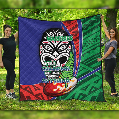 New Zealand Warriors Premium Quilt - A True Champion Will Fight Through Anything With Polynesian Patterns
