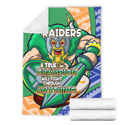 Canberra Raiders Premium Blanket - A True Champion Will Fight Through Anything With Polynesian Patterns Canberra Raiders Premium Blanket - A True Champion Will Fight Through Anything With Polynesian Patterns