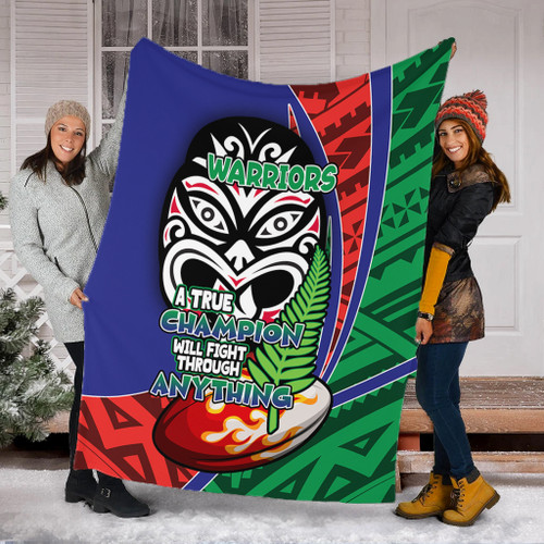New Zealand Warriors Premium Blanket - A True Champion Will Fight Through Anything With Polynesian Patterns New Zealand Warriors Premium Blanket - A True Champion Will Fight Through Anything With Polynesian Patterns