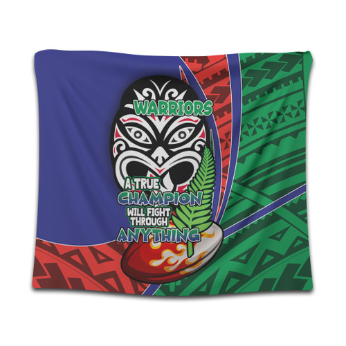 New Zealand Warriors Tapestry - A True Champion Will Fight Through Anything With Polynesian Patterns New Zealand Warriors Tapestry - A True Champion Will Fight Through Anything With Polynesian Patterns