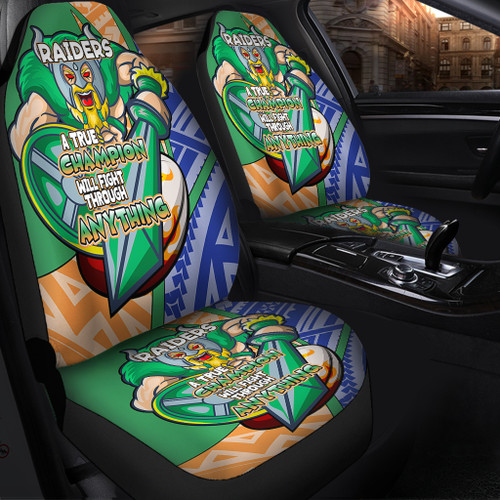 Canberra Raiders Car Seat Covers - A True Champion Will Fight Through Anything With Polynesian Patterns