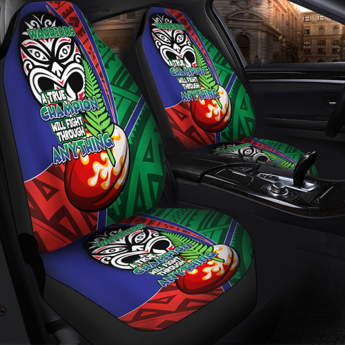 New Zealand Warriors Car Seat Covers - A True Champion Will Fight Through Anything With Polynesian Patterns