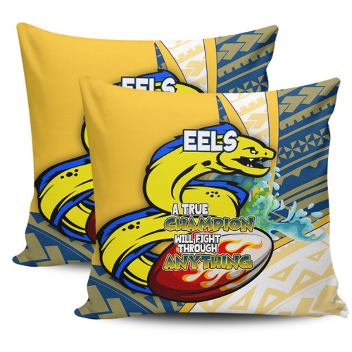 Parramatta Eels Pillow Cover - A True Champion Will Fight Through Anything With Polynesian Patterns