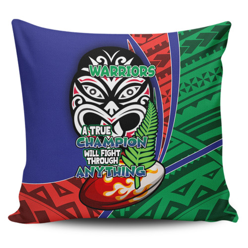 New Zealand Warriors Pillow Cover - A True Champion Will Fight Through Anything With Polynesian Patterns New Zealand Warriors Pillow Cover - A True Champion Will Fight Through Anything With Polynesian Patterns
