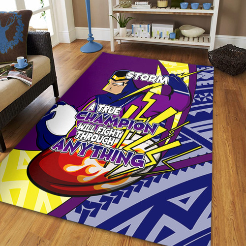 Melbourne Storm Area Rug - A True Champion Will Fight Through Anything With Polynesian Patterns Melbourne Storm Area Rug - A True Champion Will Fight Through Anything With Polynesian Patterns