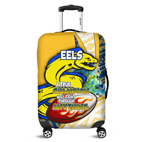 Parramatta Eels Luggage Cover - A True Champion Will Fight Through Anything With Polynesian Patterns Parramatta Eels Luggage Cover - A True Champion Will Fight Through Anything With Polynesian Patterns