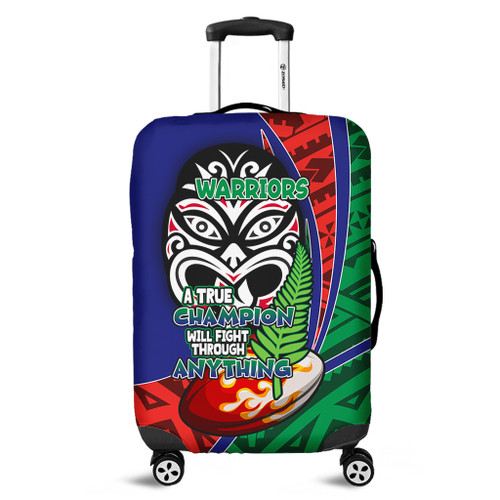 New Zealand Warriors Luggage Cover - A True Champion Will Fight Through Anything With Polynesian Patterns New Zealand Warriors Luggage Cover - A True Champion Will Fight Through Anything With Polynesian Patterns