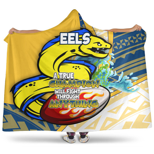 Parramatta Eels Hooded Blanket - A True Champion Will Fight Through Anything With Polynesian Patterns Parramatta Eels Hooded Blanket - A True Champion Will Fight Through Anything With Polynesian Patterns