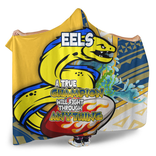 Parramatta Eels Hooded Blanket - A True Champion Will Fight Through Anything With Polynesian Patterns Parramatta Eels Hooded Blanket - A True Champion Will Fight Through Anything With Polynesian Patterns