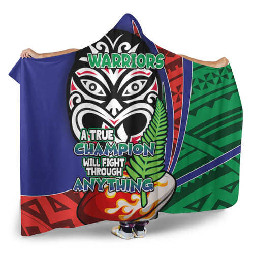 New Zealand Warriors Hooded Blanket - A True Champion Will Fight Through Anything With Polynesian Patterns New Zealand Warriors Hooded Blanket - A True Champion Will Fight Through Anything With Polynesian Patterns