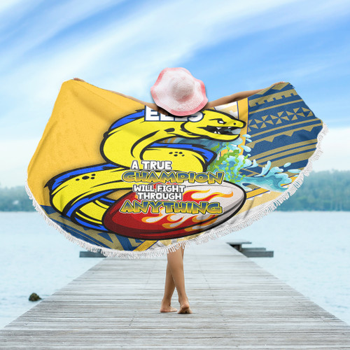 Parramatta Eels Beach Blanket - A True Champion Will Fight Through Anything With Polynesian Patterns Parramatta Eels Beach Blanket - A True Champion Will Fight Through Anything With Polynesian Patterns