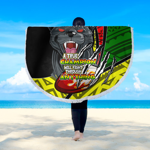 Penrith Panthers Beach Blanket - A True Champion Will Fight Through Anything With Polynesian Patterns Penrith Panthers Beach Blanket - A True Champion Will Fight Through Anything With Polynesian Patterns