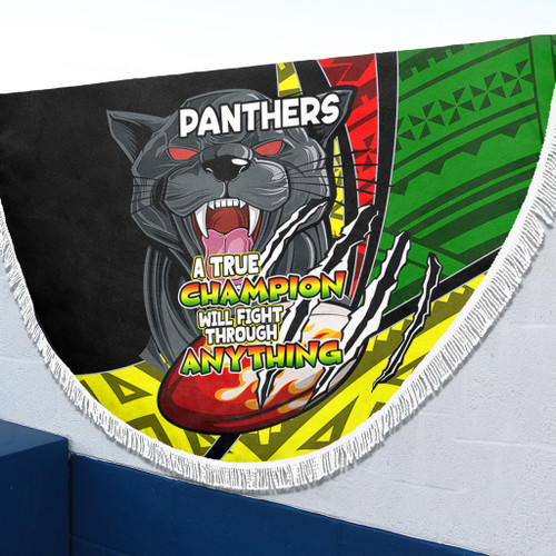 Penrith Panthers Beach Blanket - A True Champion Will Fight Through Anything With Polynesian Patterns Penrith Panthers Beach Blanket - A True Champion Will Fight Through Anything With Polynesian Patterns