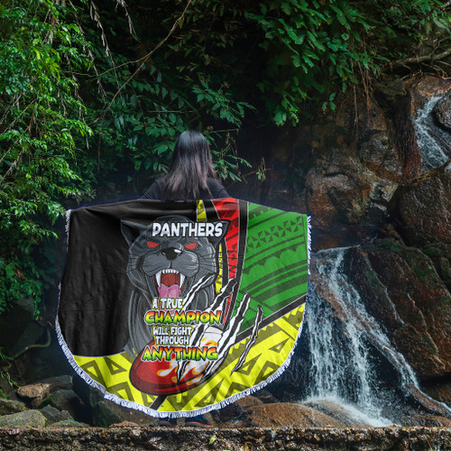 Penrith Panthers Beach Blanket - A True Champion Will Fight Through Anything With Polynesian Patterns Penrith Panthers Beach Blanket - A True Champion Will Fight Through Anything With Polynesian Patterns