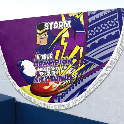 Melbourne Storm Beach Blanket - A True Champion Will Fight Through Anything With Polynesian Patterns Melbourne Storm Beach Blanket - A True Champion Will Fight Through Anything With Polynesian Patterns