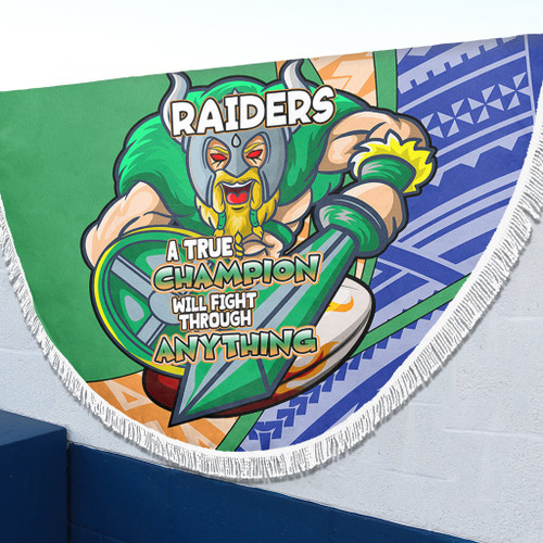 Canberra Raiders Beach Blanket - A True Champion Will Fight Through Anything With Polynesian Patterns Canberra Raiders Beach Blanket - A True Champion Will Fight Through Anything With Polynesian Patterns