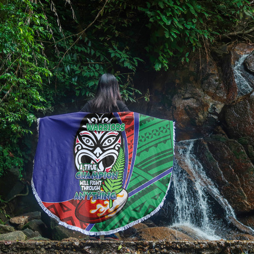 New Zealand Warriors Beach Blanket - A True Champion Will Fight Through Anything With Polynesian Patterns New Zealand Warriors Beach Blanket - A True Champion Will Fight Through Anything With Polynesian Patterns