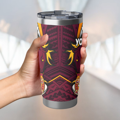 Brisbane Broncos Custom Tumbler - A True Champion Will Fight Through Anything With Polynesian Patterns Tumbler Brisbane Broncos Custom Tumbler - A True Champion Will Fight Through Anything With Polynesian Patterns Tumbler