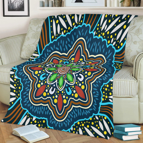 Australia Premium Blanket Aboriginal Big Flowers In Dot Painting Inspired