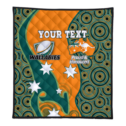 Australia Wallabies Custom Quilt - Custom Proud And Honoured Indigenous Aboriginal Inspired Gold Jersey Quilt Australia Wallabies Custom Quilt - Custom Proud And Honoured Indigenous Aboriginal Inspired Gold Jersey Quilt