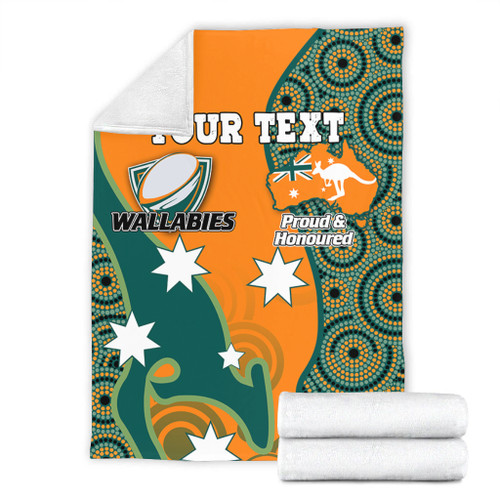 Australia Wallabies Custom Blanket - Custom Proud And Honoured Indigenous Aboriginal Inspired Gold Jersey Blanket Australia Wallabies Custom Blanket - Custom Proud And Honoured Indigenous Aboriginal Inspired Gold Jersey Blanket