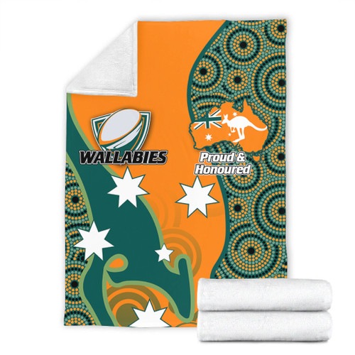 Australia Wallabies Custom Blanket - Custom Proud And Honoured Indigenous Aboriginal Inspired Gold Jersey Blanket Australia Wallabies Custom Blanket - Custom Proud And Honoured Indigenous Aboriginal Inspired Gold Jersey Blanket
