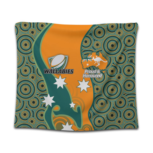 Australia Wallabies Custom Tapestry - Custom Proud And Honoured Indigenous Aboriginal Inspired Gold Jersey Tapestry Australia Wallabies Custom Tapestry - Custom Proud And Honoured Indigenous Aboriginal Inspired Gold Jersey Tapestry