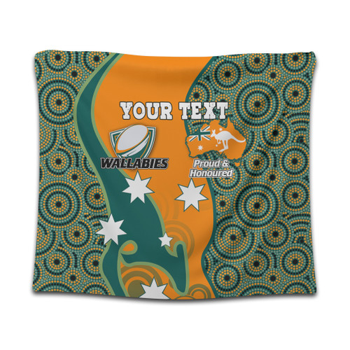 Australia Wallabies Custom Tapestry - Custom Proud And Honoured Indigenous Aboriginal Inspired Gold Jersey Tapestry Australia Wallabies Custom Tapestry - Custom Proud And Honoured Indigenous Aboriginal Inspired Gold Jersey Tapestry