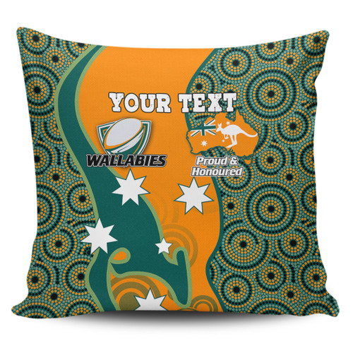Australia Wallabies Custom Pillow Covers - Custom Proud And Honoured Indigenous Aboriginal Inspired Gold Jersey Pillow Covers