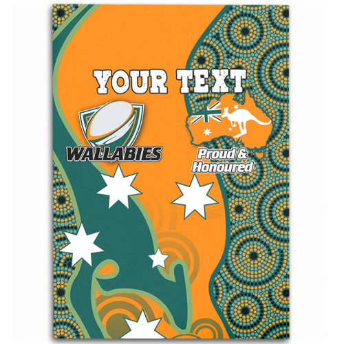 Australia Wallabies Custom Area Rug - Custom Proud And Honoured Indigenous Aboriginal Inspired Gold Jersey Area Rug