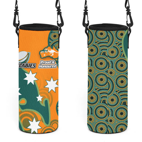 Australia Wallabies Custom Water Bottle Sleeve - Custom Proud And Honoured Indigenous Aboriginal Inspired Gold Jersey Water Bottle Sleeve Australia Wallabies Custom Water Bottle Sleeve - Custom Proud And Honoured Indigenous Aboriginal Inspired Gold Jersey Water Bottle Sleeve