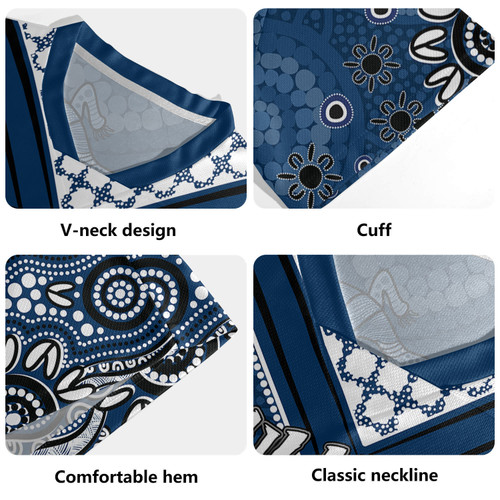 Canterbury-Bankstown Bulldogs Rugby Jersey - Custom Blue Bulldogs Blooded Aboriginal Inspired