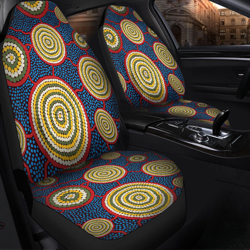 Australia Aboriginal Car Seat Covers - Beautiful Indigenous Seamless Pattern Based in Universe with Galaxies Form Car Seat Covers
