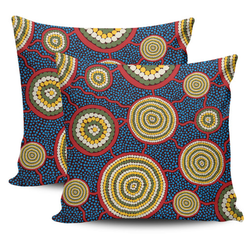 Australia Aboriginal Pillow Covers - Beautiful Indigenous Seamless Pattern Based in Universe with Galaxies Form Pillow Covers