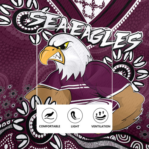 Manly Warringah Sea Eagles Rugby Jersey - Custom Maroon Manly Warringah Sea Eagles Blooded Aboriginal Inspired Manly Warringah Sea Eagles Rugby Jersey - Custom Maroon Manly Warringah Sea Eagles Blooded Aboriginal Inspired