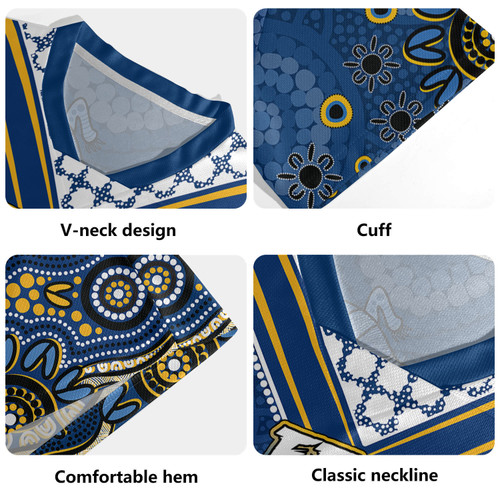 Parramatta Eels Jersey - Custom Blue Parramatta Eels Blooded Aboriginal Inspired