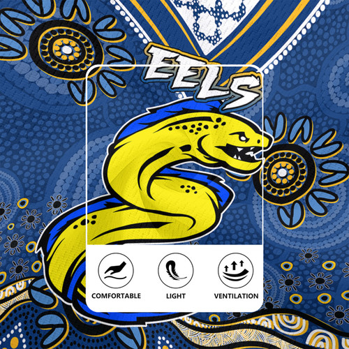 Parramatta Eels Jersey - Custom Blue Parramatta Eels Blooded Aboriginal Inspired