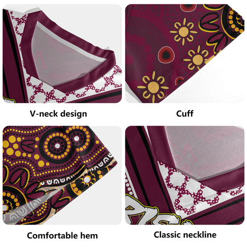 Brisbane Broncos Rugby Jersey - Custom Maroon Bronxnation Blooded Aboriginal Inspired