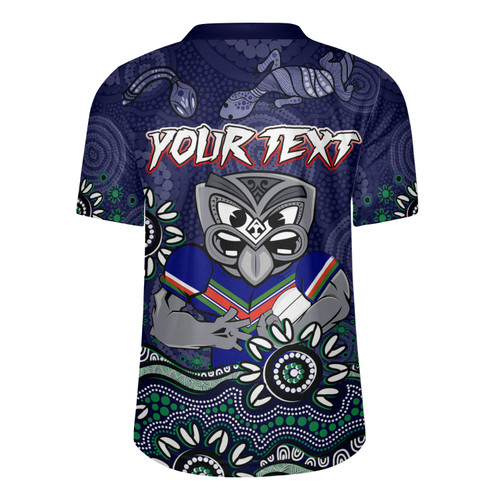 New Zealand Warriors Rugby Jersey - Custom Blue Warriors Blooded Aboriginal Inspired