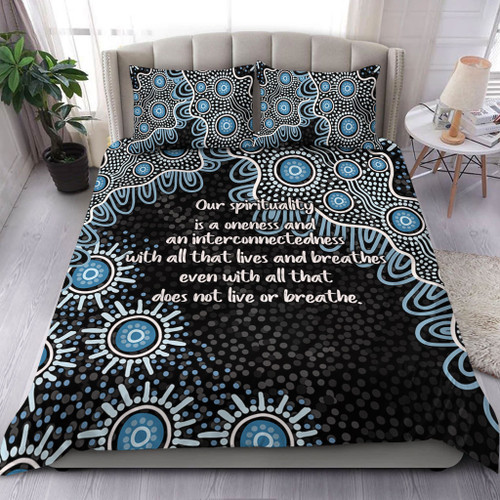 Australia Aboriginal Bedding Set - The More You Know The Less You Need Blue Bedding Set