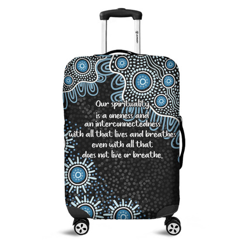Australia Aboriginal Luggage Cover - The More You Know The Less You Need Blue Luggage Cover Australia Aboriginal Luggage Cover - The More You Know The Less You Need Blue Luggage Cover