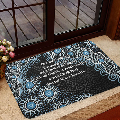 Australia Aboriginal Door Mat - The More You Know The Less You Need Blue Door Mat